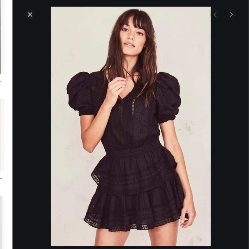 SOLD LoveShackFancy Women's Black Marissa Dress
